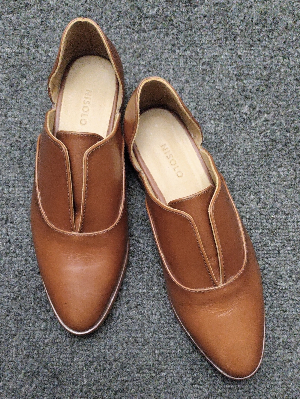 Nisolo Tan Pointed Slip-On Leather Loafers
